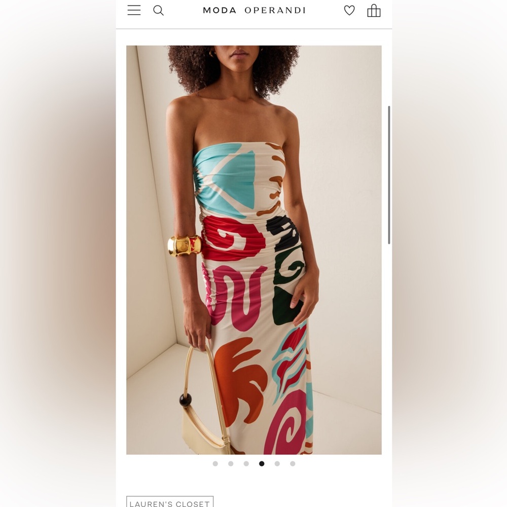 Strapless Abstract-Print Maxi Dress in Multicolor